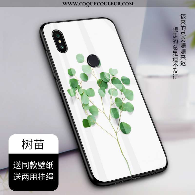 Coque Xiaomi Mi A2 Personnalité Blanc Téléphone Portable, Housse Xiaomi Mi A2 Créatif Verre Blanche