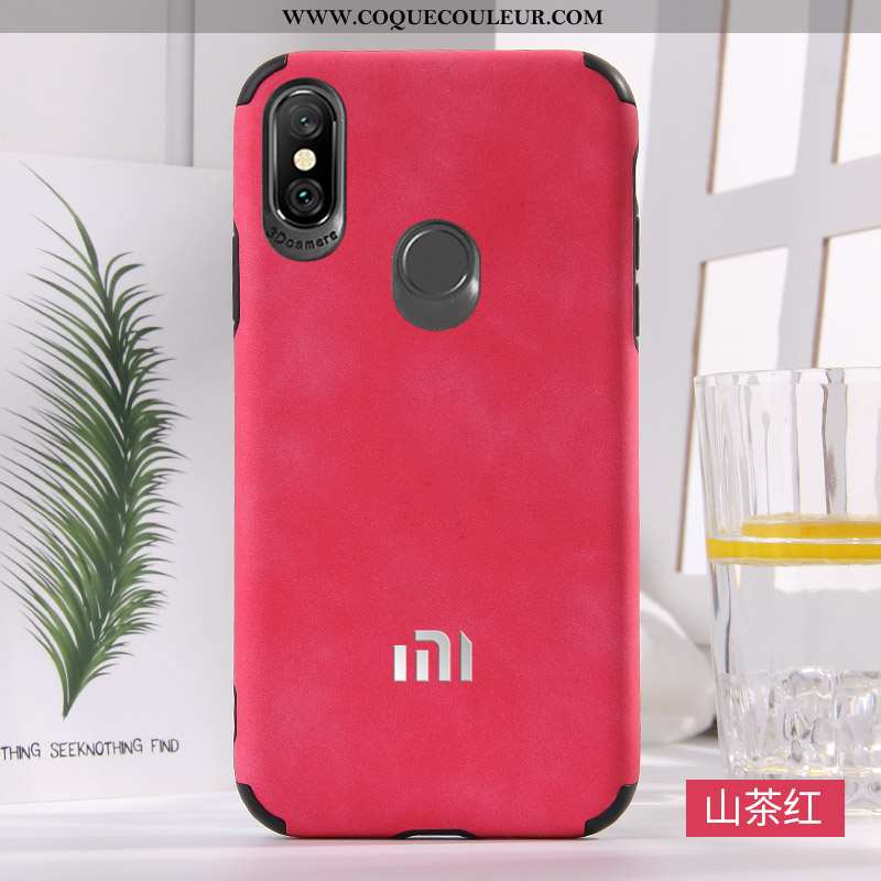 Étui Xiaomi Mi A2 Mode Tendance Nouveau, Coque Xiaomi Mi A2 Protection Téléphone Portable Rouge