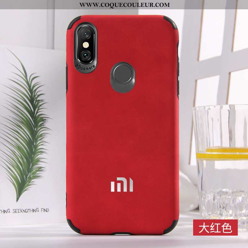 Étui Xiaomi Mi A2 Mode Tendance Nouveau, Coque Xiaomi Mi A2 Protection Téléphone Portable Rouge