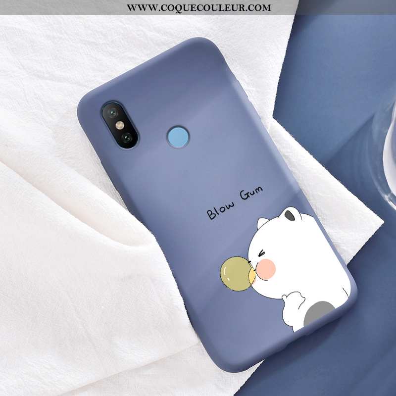 Coque Xiaomi Mi A2 Tendance Amoureux Petit, Housse Xiaomi Mi A2 Fluide Doux Silicone Bleu