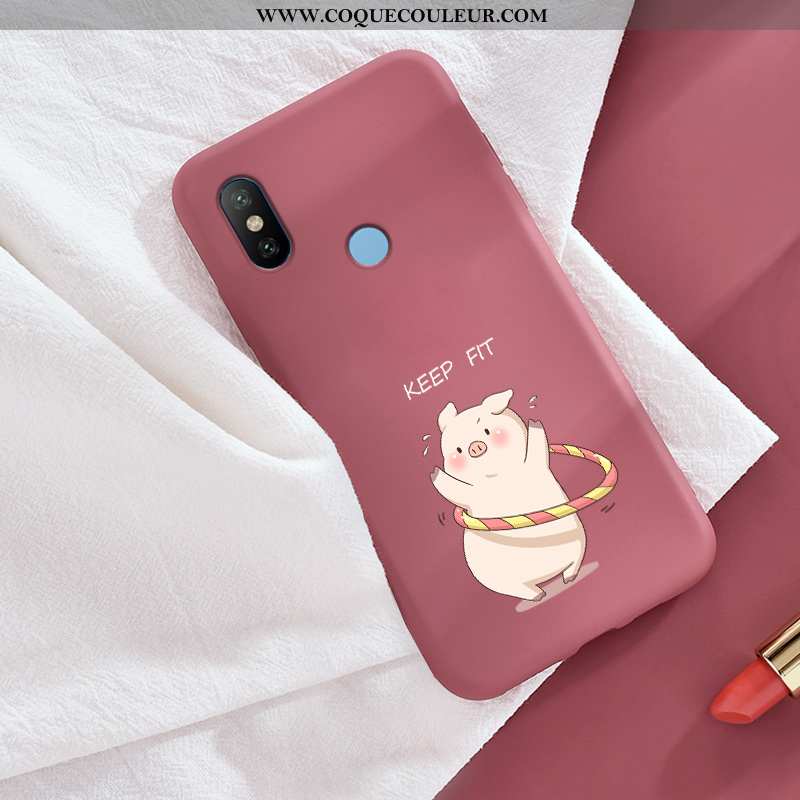 Coque Xiaomi Mi A2 Tendance Amoureux Petit, Housse Xiaomi Mi A2 Fluide Doux Silicone Bleu