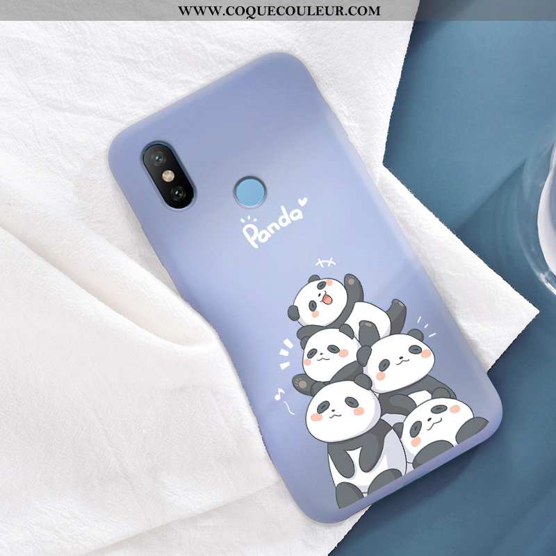 Coque Xiaomi Mi A2 Tendance Amoureux Petit, Housse Xiaomi Mi A2 Fluide Doux Silicone Bleu