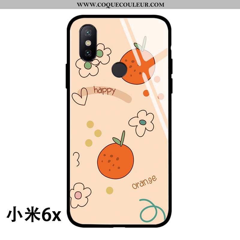 Étui Xiaomi Mi A2 Créatif Protection Petit, Coque Xiaomi Mi A2 Fluide Doux Fraise Rose