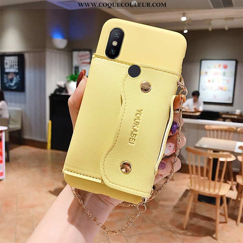 Étui Xiaomi Mi A2 Protection Silicone Étui, Coque Xiaomi Mi A2 Portefeuille Fluide Doux Jaune