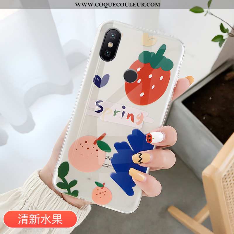 Coque Xiaomi Mi A2 Protection Tendance Rouge, Housse Xiaomi Mi A2 Transparent Téléphone Portable Rou