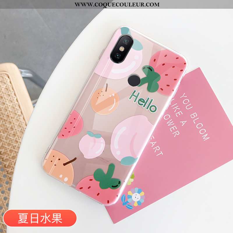 Coque Xiaomi Mi A2 Protection Tendance Rouge, Housse Xiaomi Mi A2 Transparent Téléphone Portable Rou