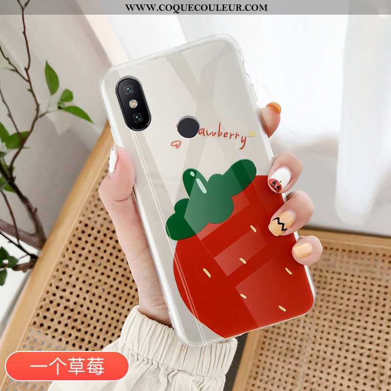Coque Xiaomi Mi A2 Protection Tendance Rouge, Housse Xiaomi Mi A2 Transparent Téléphone Portable Rou