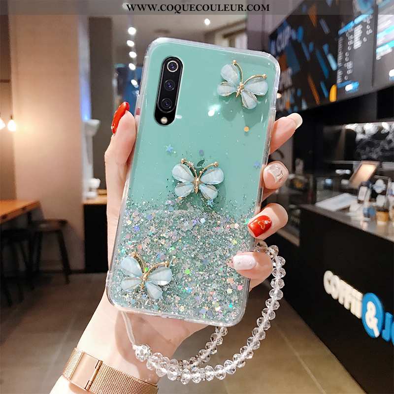 Étui Xiaomi Mi A3 Ultra Fluide Doux Nouveau, Coque Xiaomi Mi A3 Légère Papillon Bleu