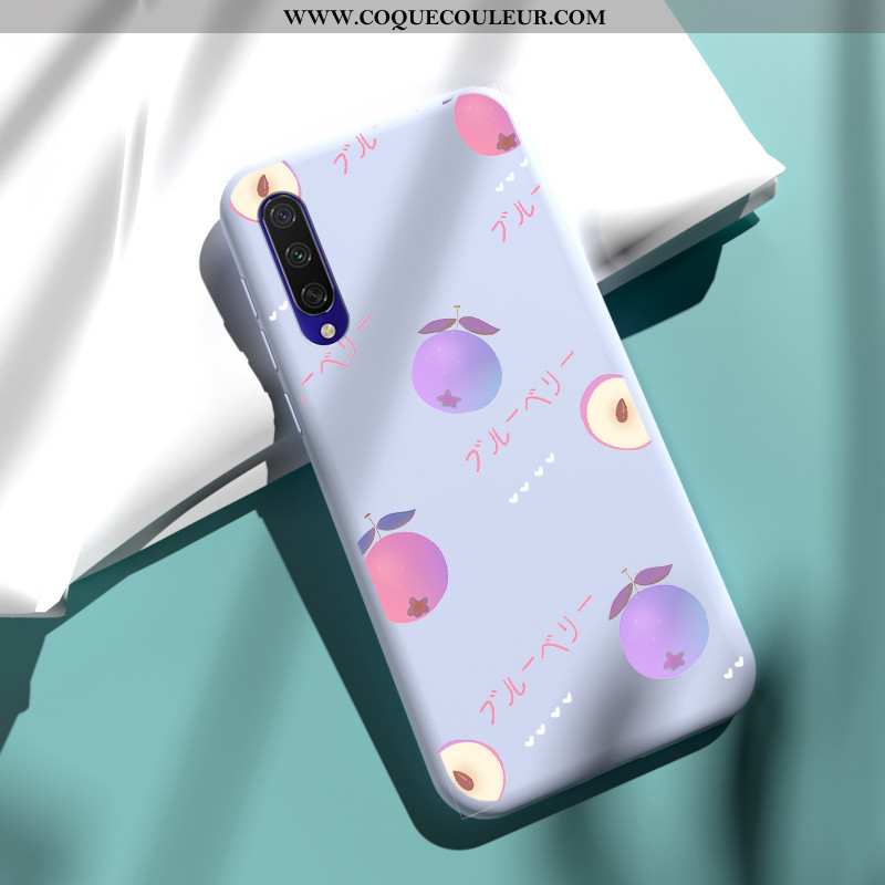 Housse Xiaomi Mi A3 Silicone Fluide Doux Téléphone Portable, Étui Xiaomi Mi A3 Protection Bleu