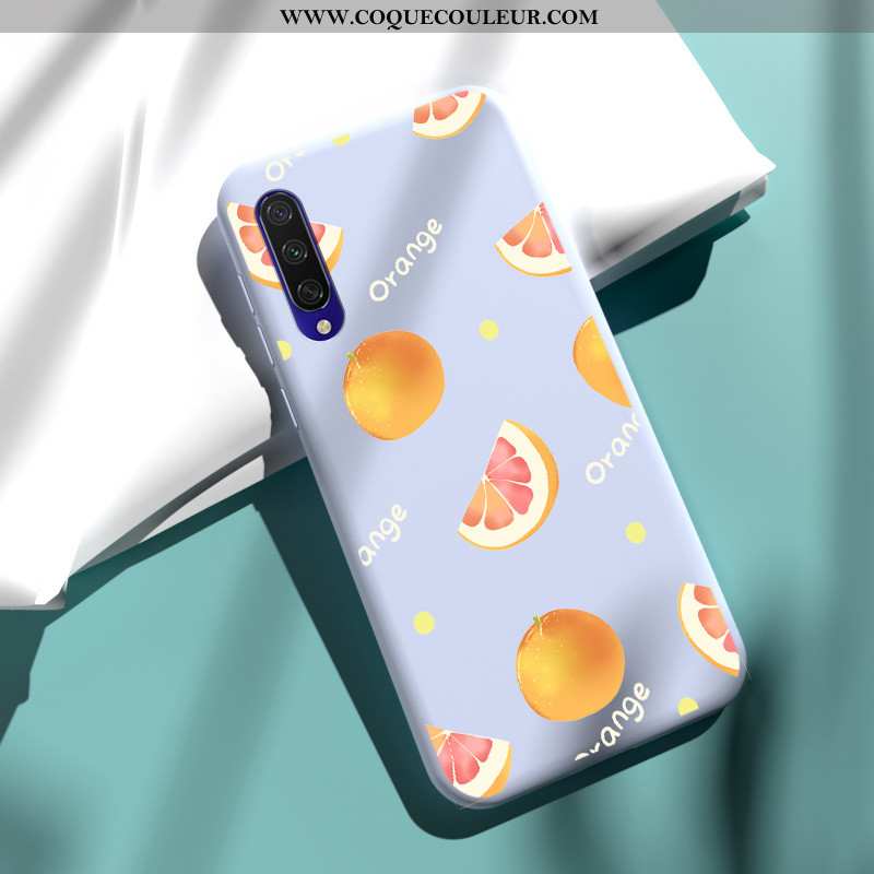 Housse Xiaomi Mi A3 Silicone Fluide Doux Téléphone Portable, Étui Xiaomi Mi A3 Protection Bleu