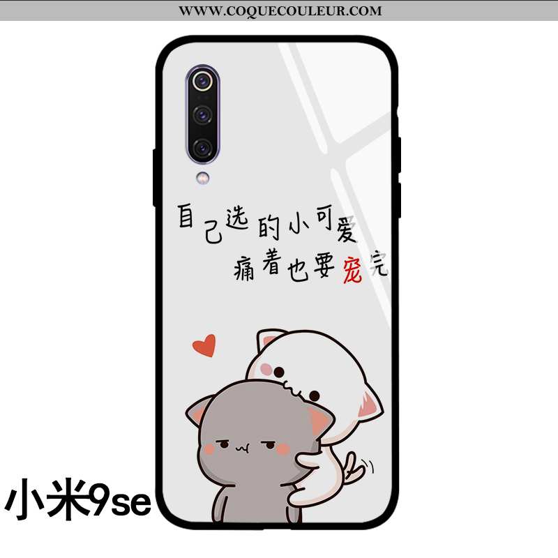 Coque Xiaomi Mi A3 Créatif Vent Nouveau, Housse Xiaomi Mi A3 Dessin Animé Amoureux Blanche