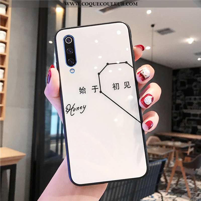 Housse Xiaomi Mi A3 Verre Net Rouge Coque, Étui Xiaomi Mi A3 Personnalité Petit Blanche