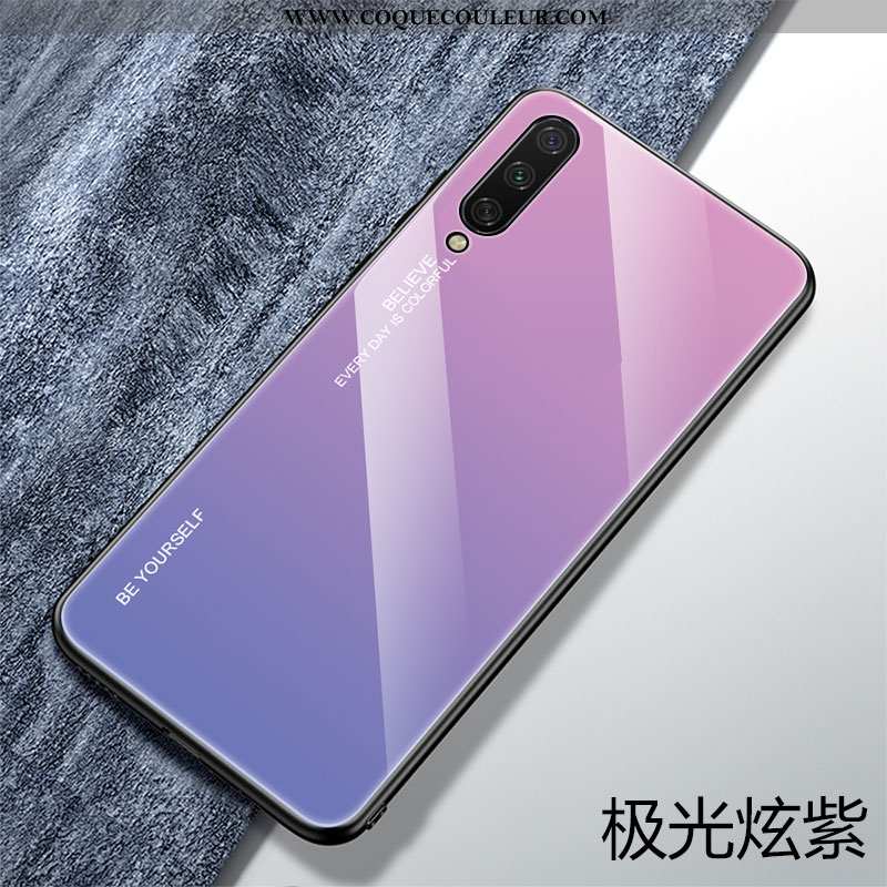 Coque Xiaomi Mi A3 Verre Ultra Petit, Housse Xiaomi Mi A3 Personnalité Créatif Violet