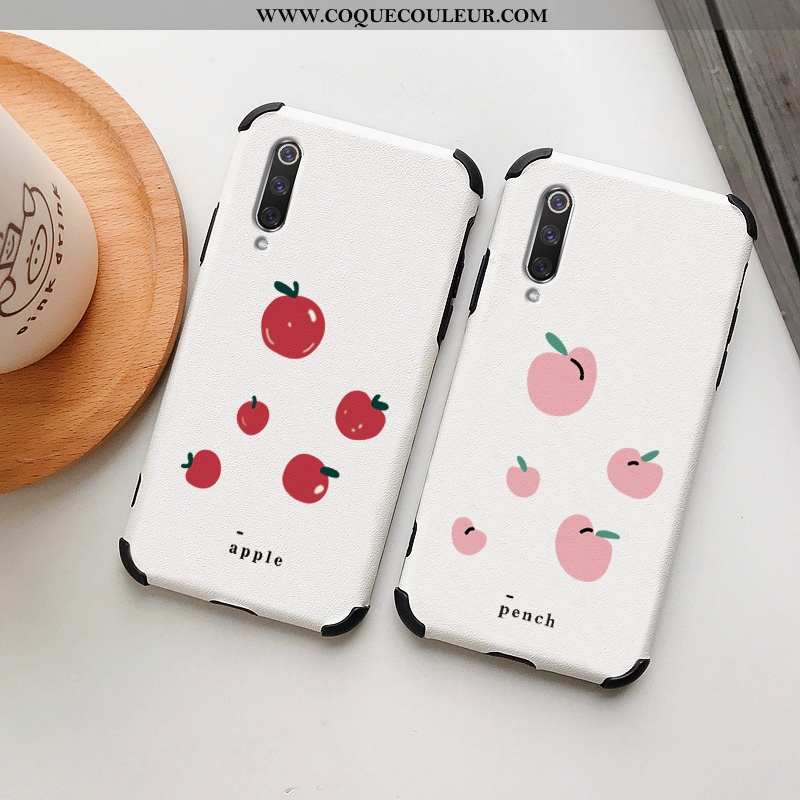 Étui Xiaomi Mi A3 Transparent Protection Incassable, Coque Xiaomi Mi A3 Personnalité Cuir Rose