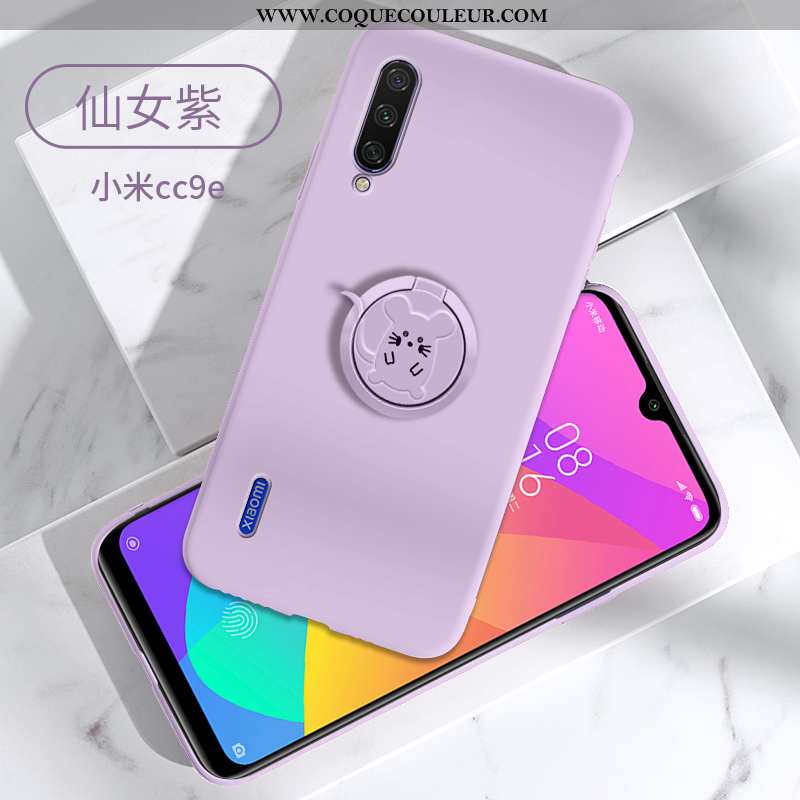 Coque Xiaomi Mi A3 Tendance Support, Housse Xiaomi Mi A3 Fluide Doux Petit Violet