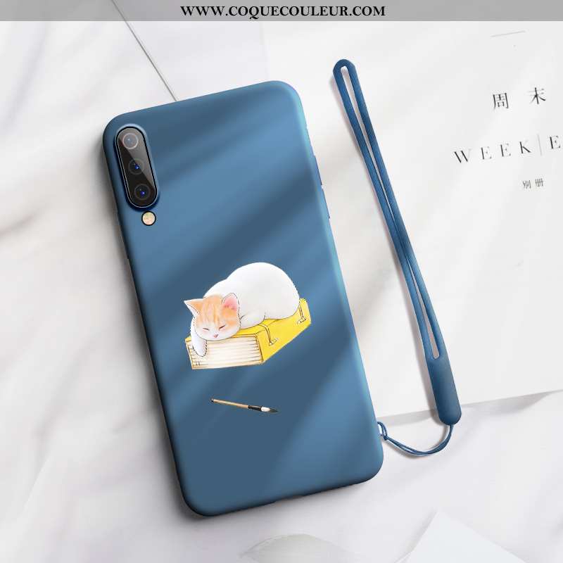 Coque Xiaomi Mi A3 Tendance Mode Simple, Housse Xiaomi Mi A3 Fluide Doux Nouveau Bleu Foncé