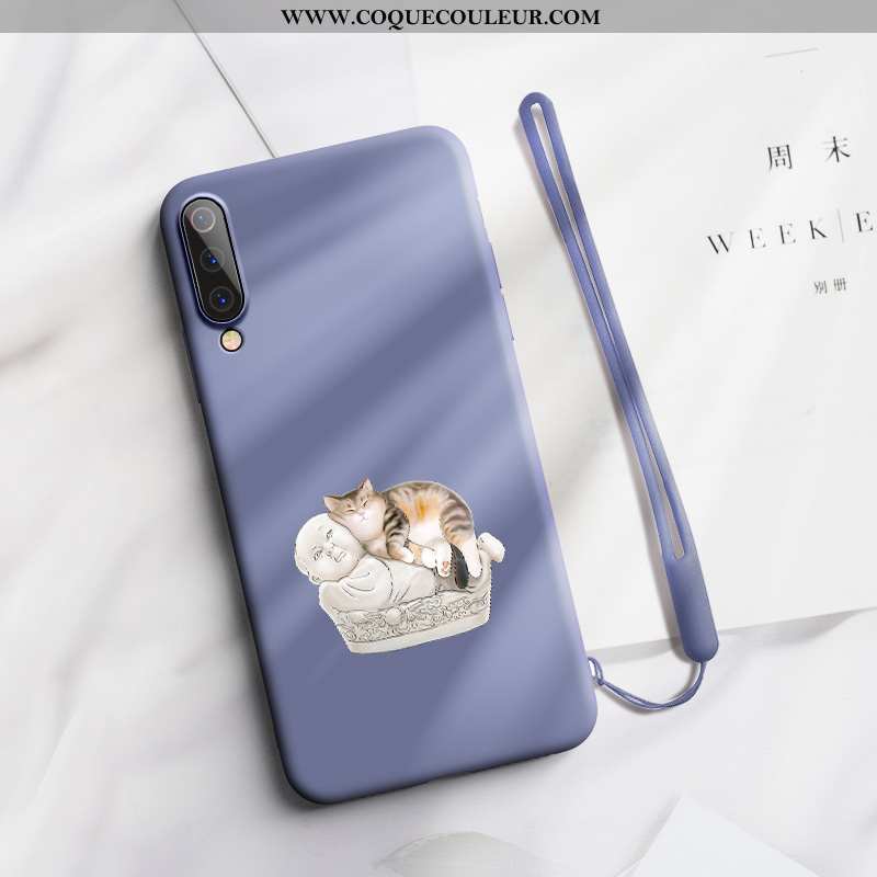 Coque Xiaomi Mi A3 Tendance Mode Simple, Housse Xiaomi Mi A3 Fluide Doux Nouveau Bleu Foncé