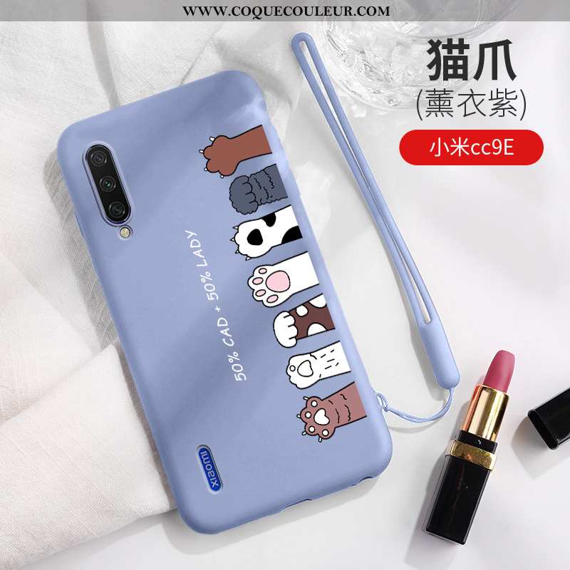 Coque Xiaomi Mi A3 Dessin Animé Silicone, Housse Xiaomi Mi A3 Charmant Légère Bleu