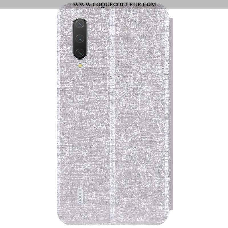 Étui Xiaomi Mi A3 Cuir Housse Téléphone Portable, Coque Xiaomi Mi A3 Fluide Doux Bleu