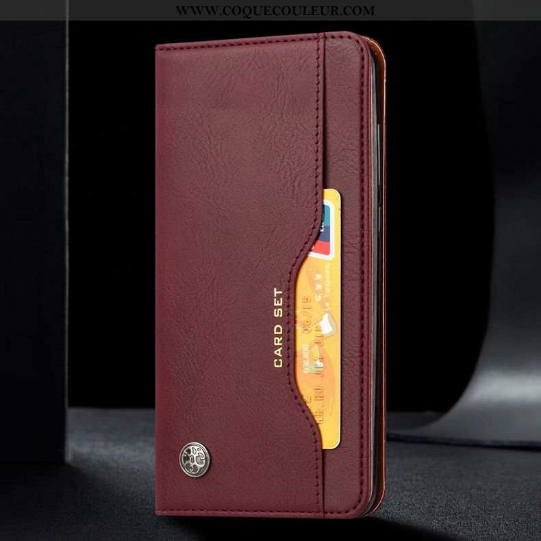 Étui Xiaomi Mi A3 Cuir Véritable Téléphone Portable Business, Coque Xiaomi Mi A3 Cuir Marron