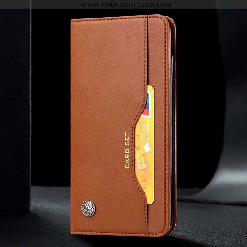 Étui Xiaomi Mi A3 Cuir Véritable Téléphone Portable Business, Coque Xiaomi Mi A3 Cuir Marron