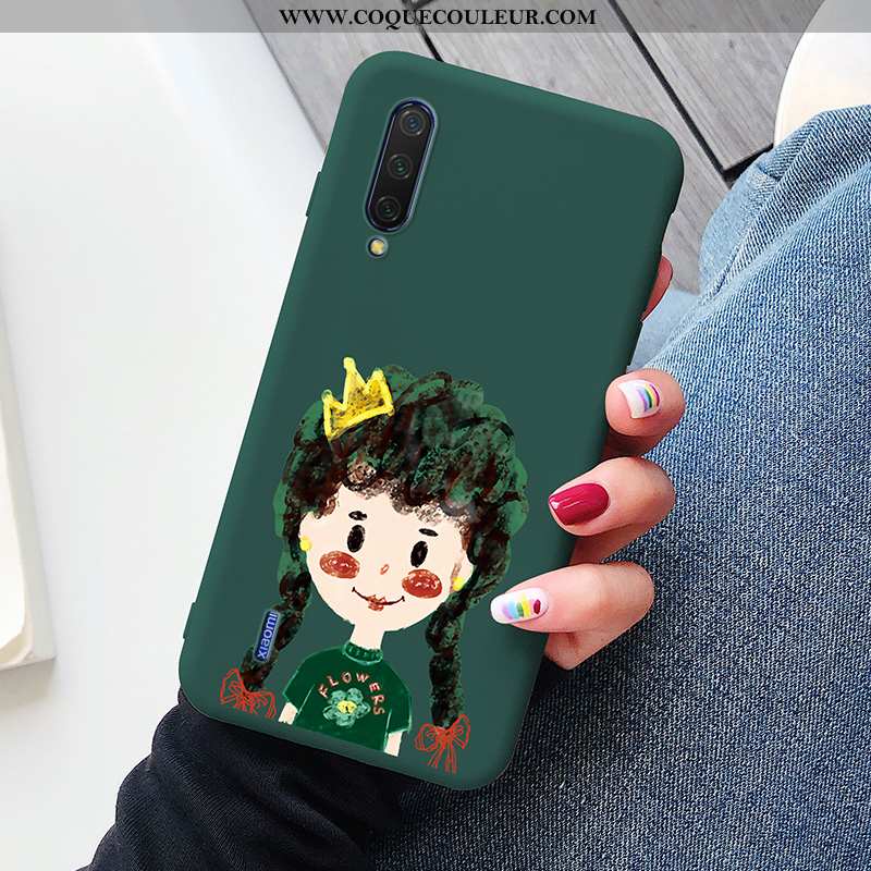 Housse Xiaomi Mi A3 Silicone Ultra Petit, Étui Xiaomi Mi A3 Protection Vert Armée Verte