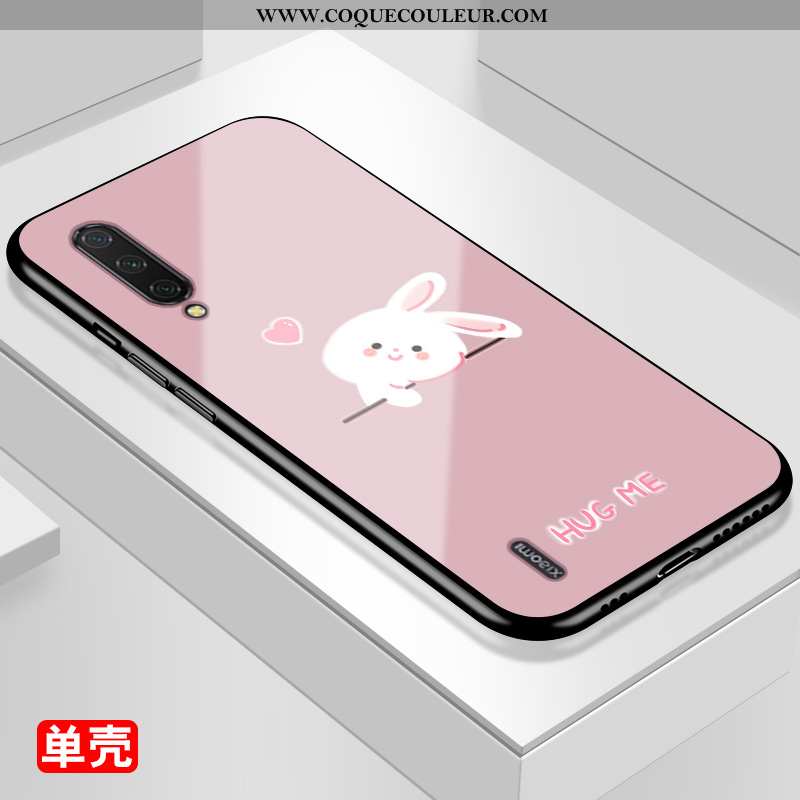 Housse Xiaomi Mi A3 Dessin Animé Coque Incassable, Étui Xiaomi Mi A3 Protection Net Rouge Rose