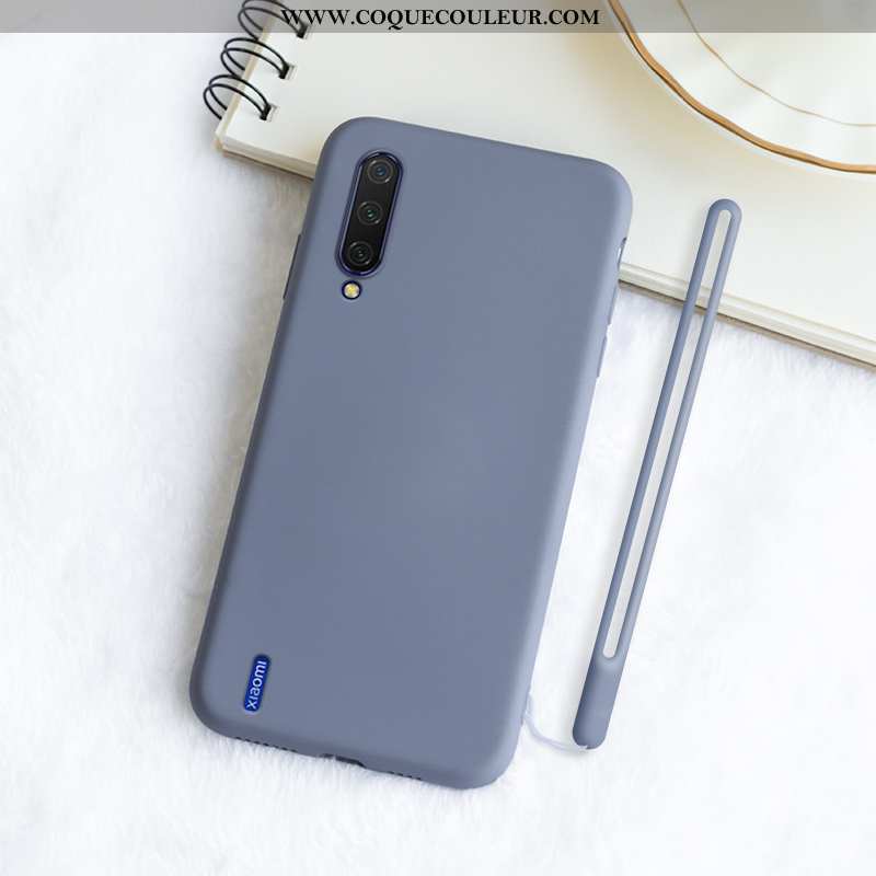 Housse Xiaomi Mi A3 Fluide Doux Délavé En Daim Coque, Étui Xiaomi Mi A3 Silicone Vent Noir