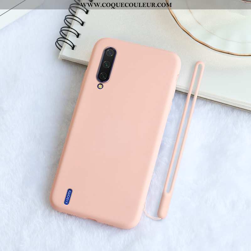 Housse Xiaomi Mi A3 Fluide Doux Délavé En Daim Coque, Étui Xiaomi Mi A3 Silicone Vent Noir