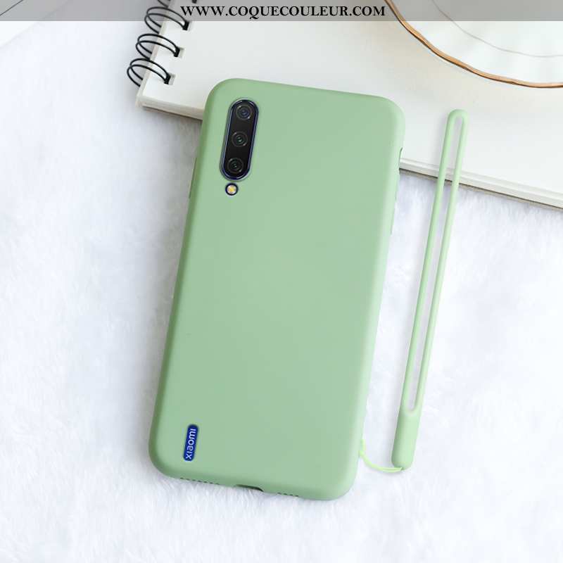 Housse Xiaomi Mi A3 Fluide Doux Délavé En Daim Coque, Étui Xiaomi Mi A3 Silicone Vent Noir