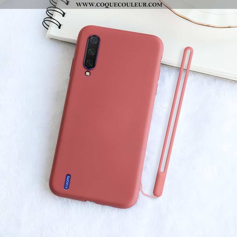 Housse Xiaomi Mi A3 Fluide Doux Délavé En Daim Coque, Étui Xiaomi Mi A3 Silicone Vent Noir