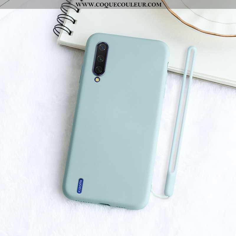 Housse Xiaomi Mi A3 Fluide Doux Délavé En Daim Coque, Étui Xiaomi Mi A3 Silicone Vent Noir