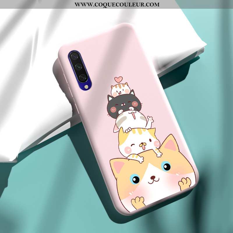 Étui Xiaomi Mi A3 Légère Téléphone Portable Silicone, Coque Xiaomi Mi A3 Fluide Doux Protection Rose