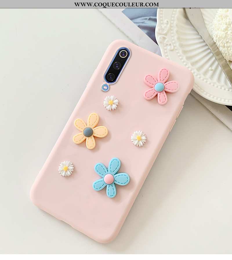 Coque Xiaomi Mi A3 Silicone Petit Incassable, Housse Xiaomi Mi A3 Fluide Doux Rose