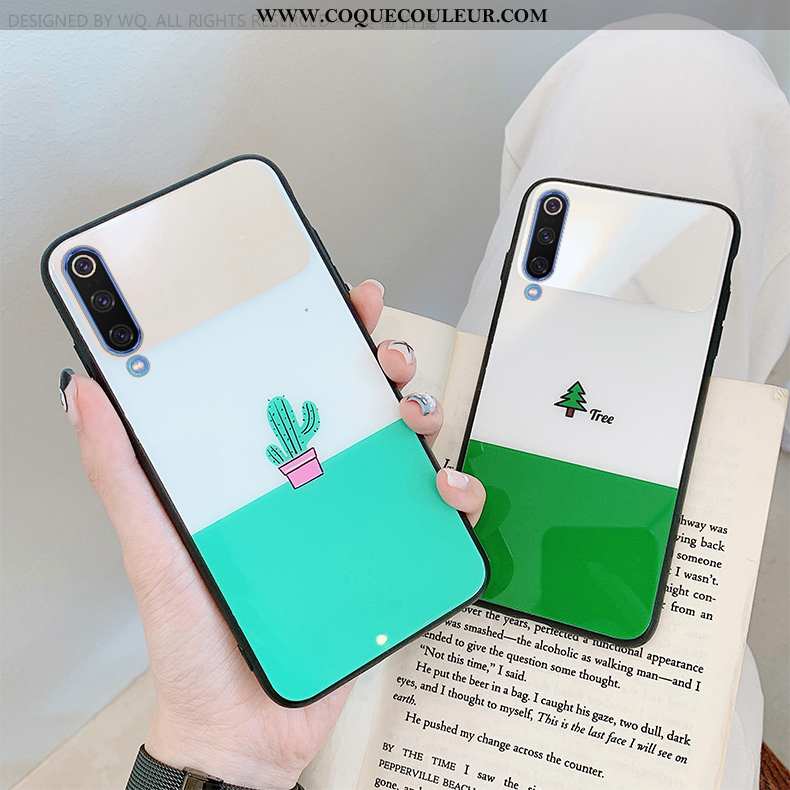 Étui Xiaomi Mi A3 Personnalité Net Rouge Petit, Coque Xiaomi Mi A3 Verre Simple Verte