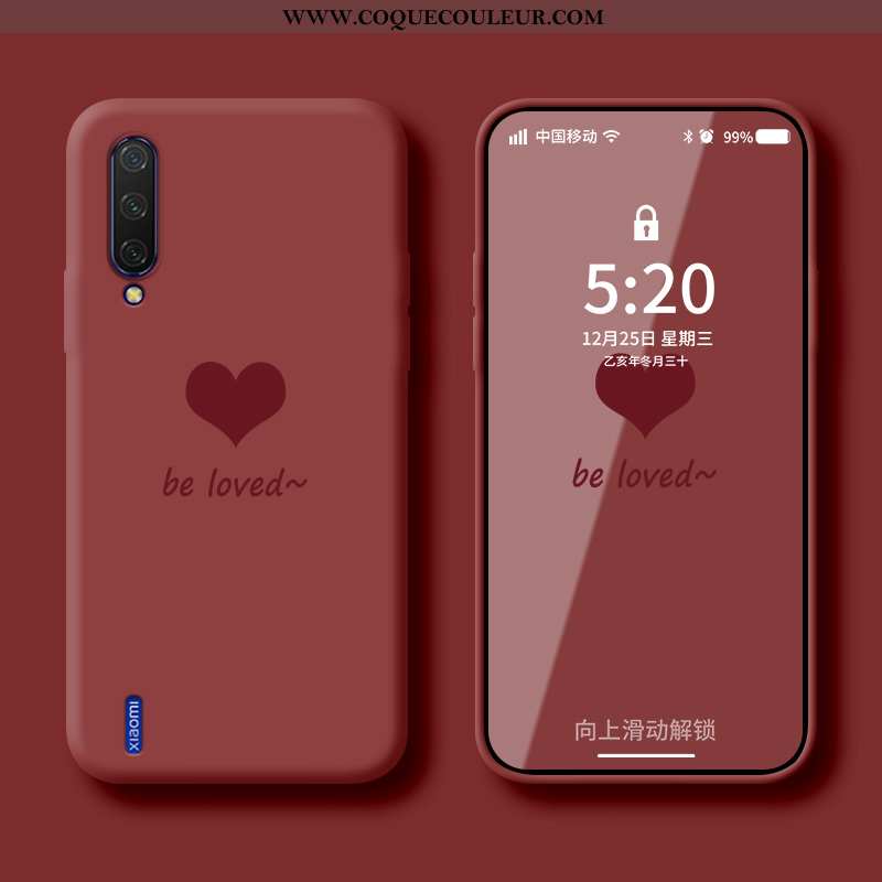 Coque Xiaomi Mi A3 Protection Net Rouge Téléphone Portable, Housse Xiaomi Mi A3 Tendance Nouveau Ver