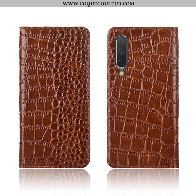 Coque Xiaomi Mi A3 Protection Tout Compris, Housse Xiaomi Mi A3 Cuir Véritable Cuir Marron