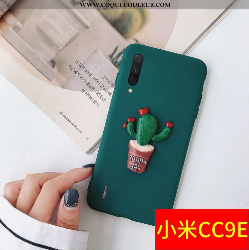 Housse Xiaomi Mi A3 Délavé En Daim Vert Foncé Charmant, Étui Xiaomi Mi A3 Personnalité Téléphone Por