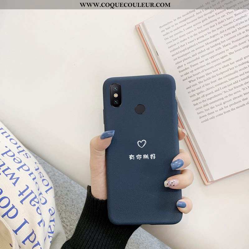 Étui Xiaomi Mi Max 3 Créatif Silicone Coque, Coque Xiaomi Mi Max 3 Tendance Bleu Marin Bleu Foncé