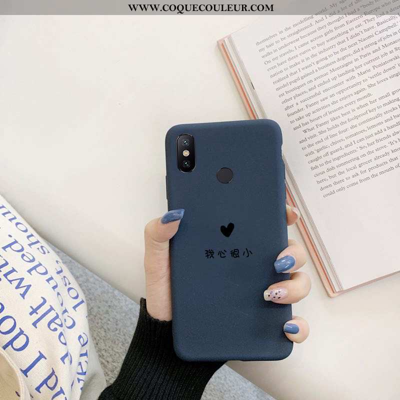 Étui Xiaomi Mi Max 3 Créatif Silicone Coque, Coque Xiaomi Mi Max 3 Tendance Bleu Marin Bleu Foncé