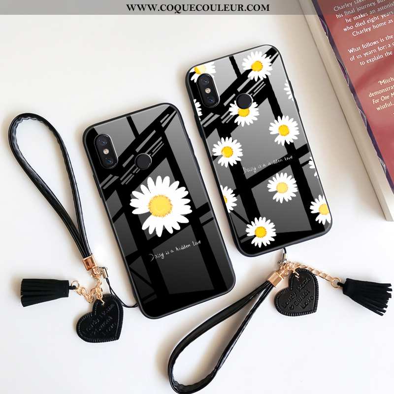 Housse Xiaomi Mi Max 3 Protection Dragon Noir, Étui Xiaomi Mi Max 3 Verre Art Noir