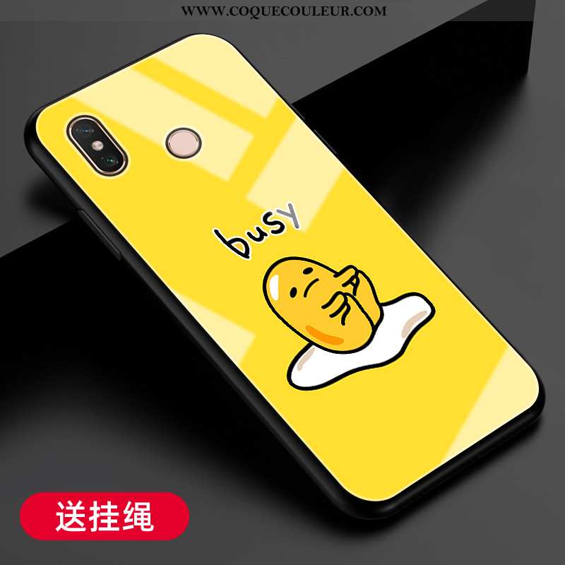 Coque Xiaomi Mi Max 3 Verre Protection Fluide Doux, Housse Xiaomi Mi Max 3 Tendance Téléphone Portab