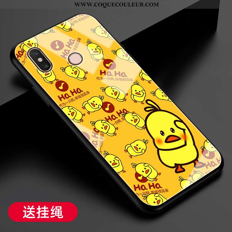 Coque Xiaomi Mi Max 3 Verre Protection Fluide Doux, Housse Xiaomi Mi Max 3 Tendance Téléphone Portab