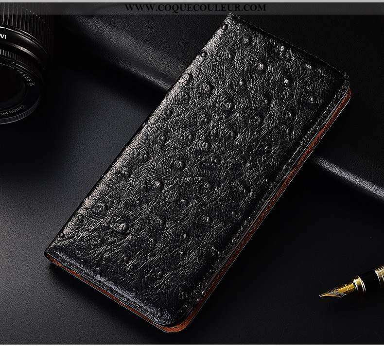 Coque Xiaomi Mi Max 3 Protection Noir Téléphone Portable, Housse Xiaomi Mi Max 3 Cuir Véritable Cuir