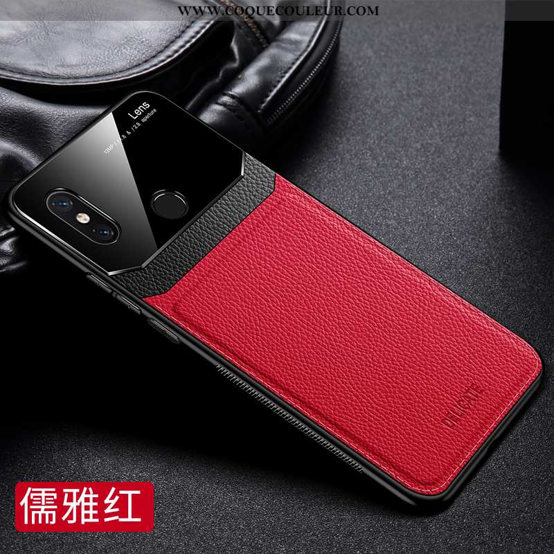 Étui Xiaomi Mi Max 3 Fluide Doux Ultra Modèle Fleurie, Coque Xiaomi Mi Max 3 Délavé En Daim Rouge