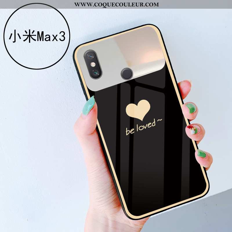 Coque Xiaomi Mi Max 3 Verre Téléphone Portable Coque, Housse Xiaomi Mi Max 3 Petit Amour Verte