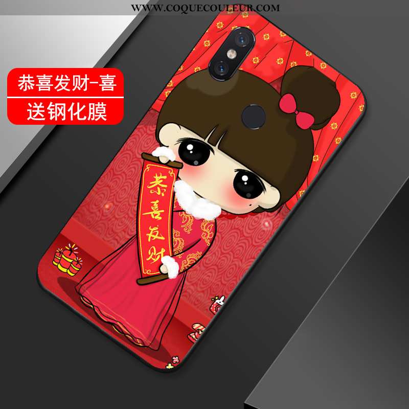 Coque Xiaomi Mi Max 3 Silicone De Fête Rouge, Housse Xiaomi Mi Max 3 Protection Net Rouge