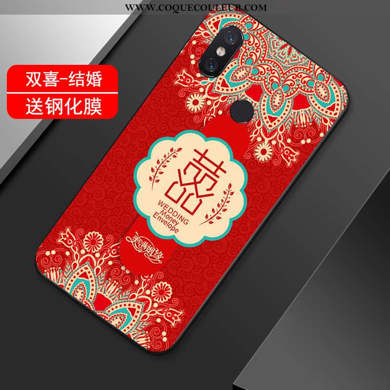 Coque Xiaomi Mi Max 3 Silicone De Fête Rouge, Housse Xiaomi Mi Max 3 Protection Net Rouge