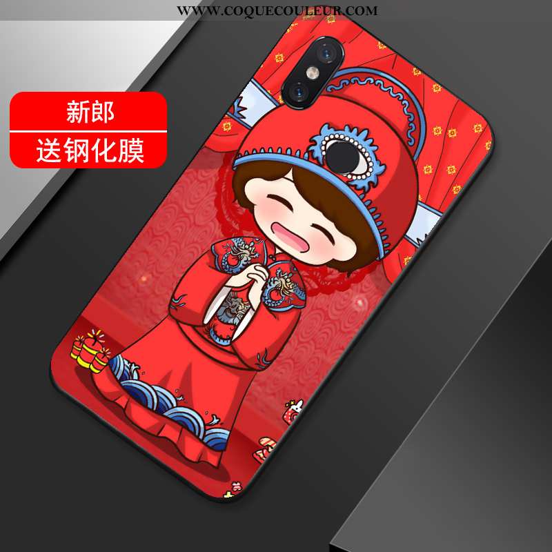 Coque Xiaomi Mi Max 3 Silicone De Fête Rouge, Housse Xiaomi Mi Max 3 Protection Net Rouge