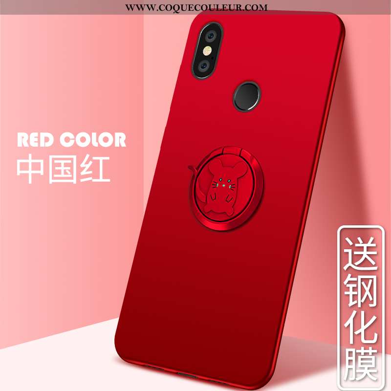 Coque Xiaomi Mi Max 3 Silicone Tout Compris Personnalité, Housse Xiaomi Mi Max 3 Protection Rouge